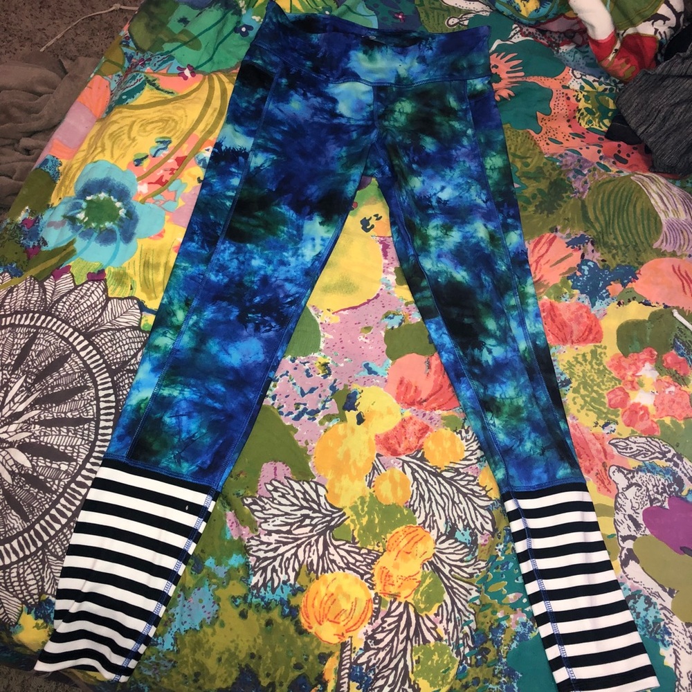 Champion tie dye and stripes full length leggings